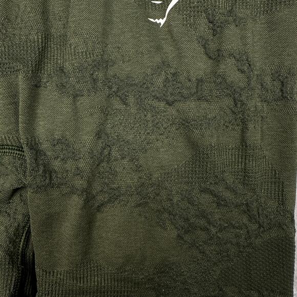 Gymshark Adapt Camo Seamless Workout Short WMNS XS Green Jacquard Stretchy - Picture 4 of 5